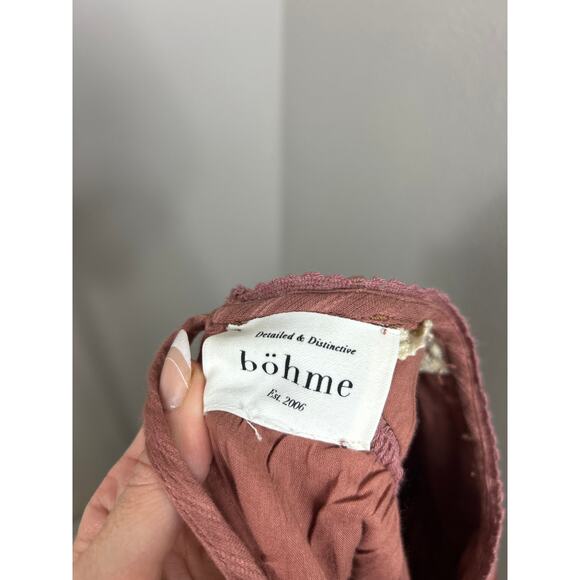 Bohme Embroidered Mini Dress Orange Sz XS Boho Peasant Cottagecore - Picture 5 of 10